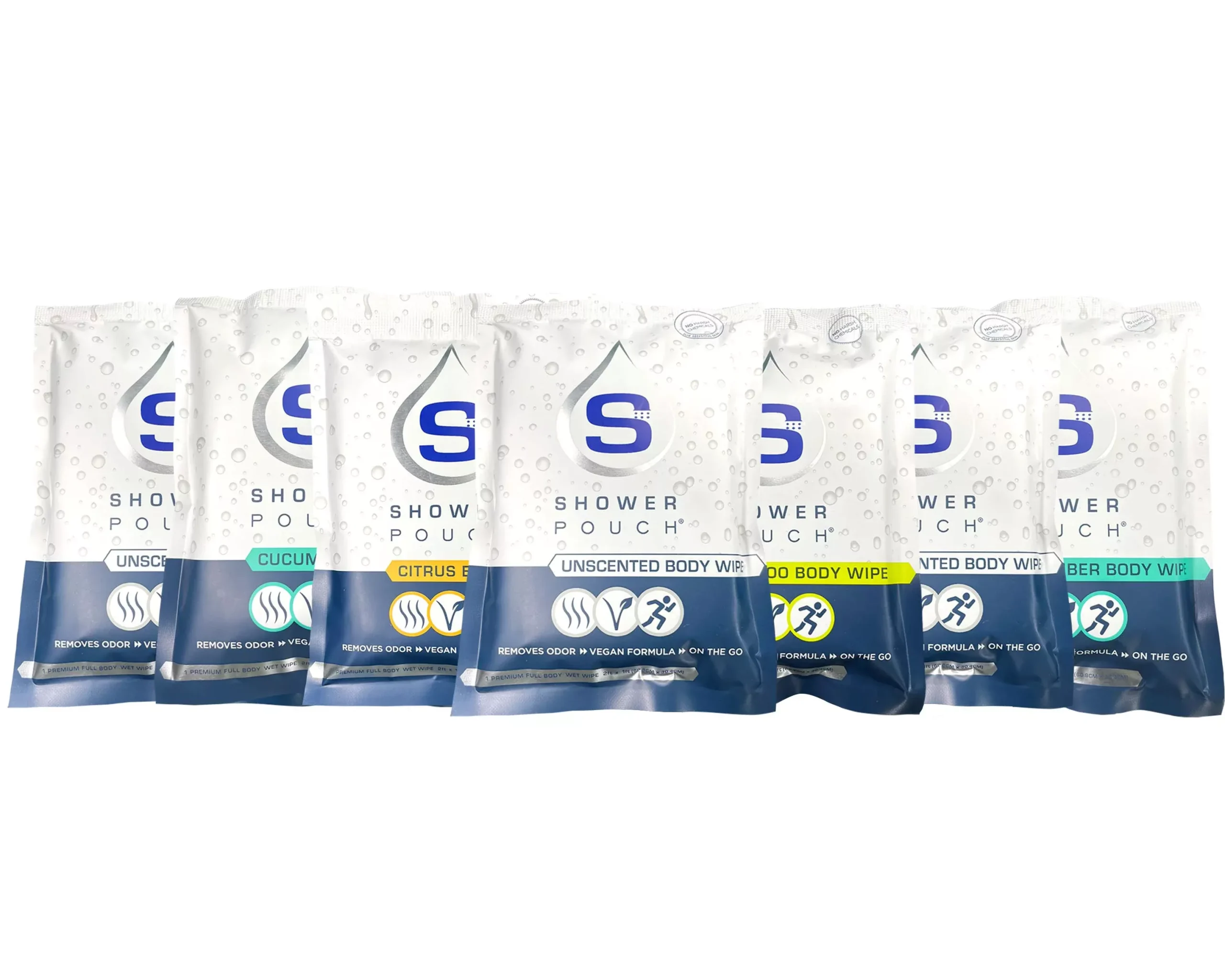 10-pack Shower Pouch XL (2′ x 1′) Body Wipes