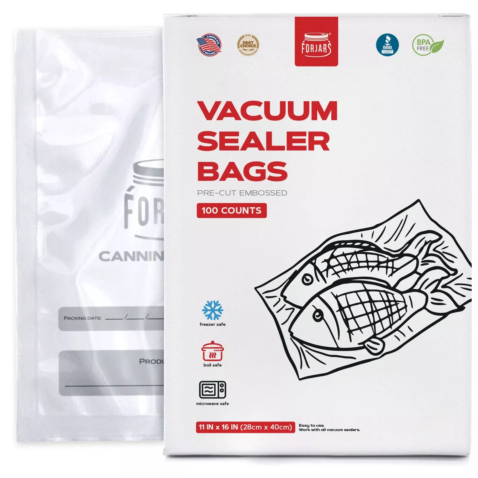 100 count 11×16 Vacuum Sealer Bags