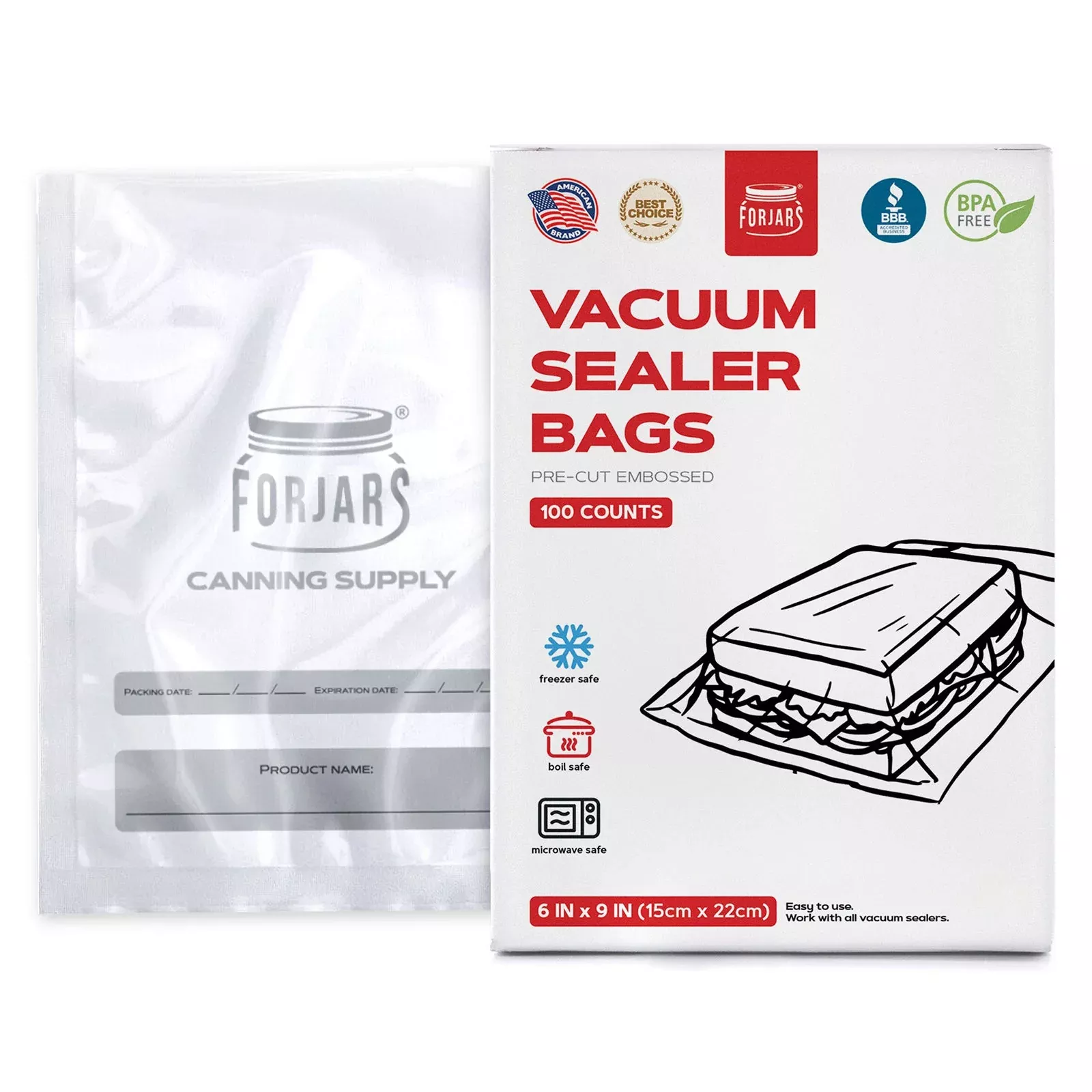 100 count 6×9 Vacuum Sealer Bags