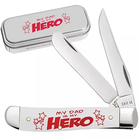 10604 MY DAD IS MY HERO MINI TRAPPER GIFT TIN – WHITE SYNTHETIC