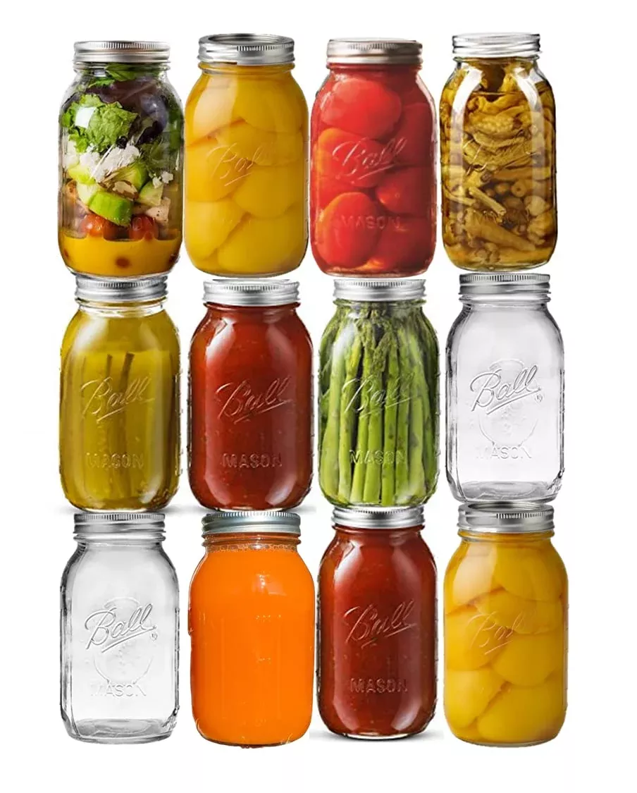 12 oz Regular-Mouth Glass Mason Canning Jars – 12 Pack