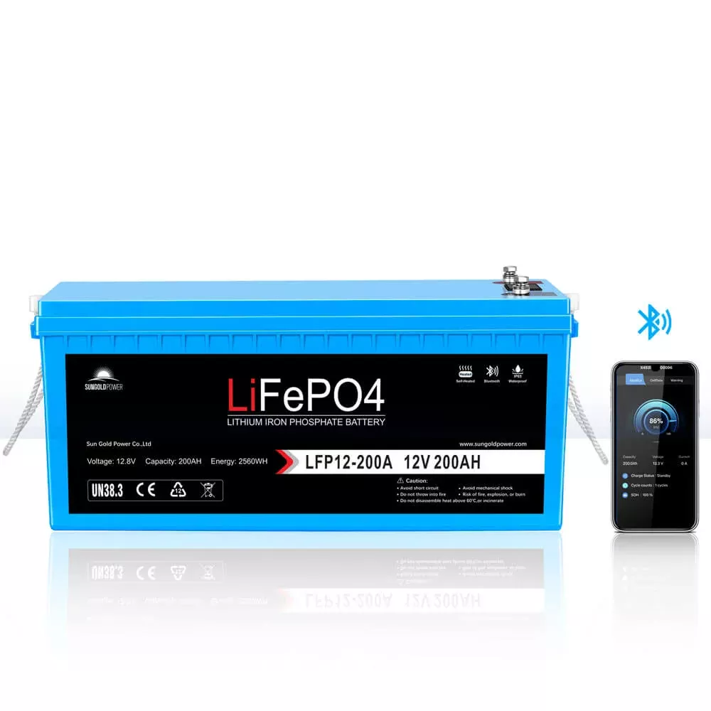 12V 100Ah/ 200Ah LiFePo4 Deep Cycle Lithium Battery Bluetooth / Self-Heating / IP65