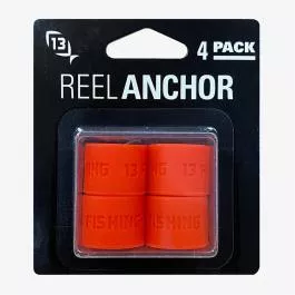 13 Fishing Fire Red Reel Anchor Wraps - 4 Wrap Bands per Pack