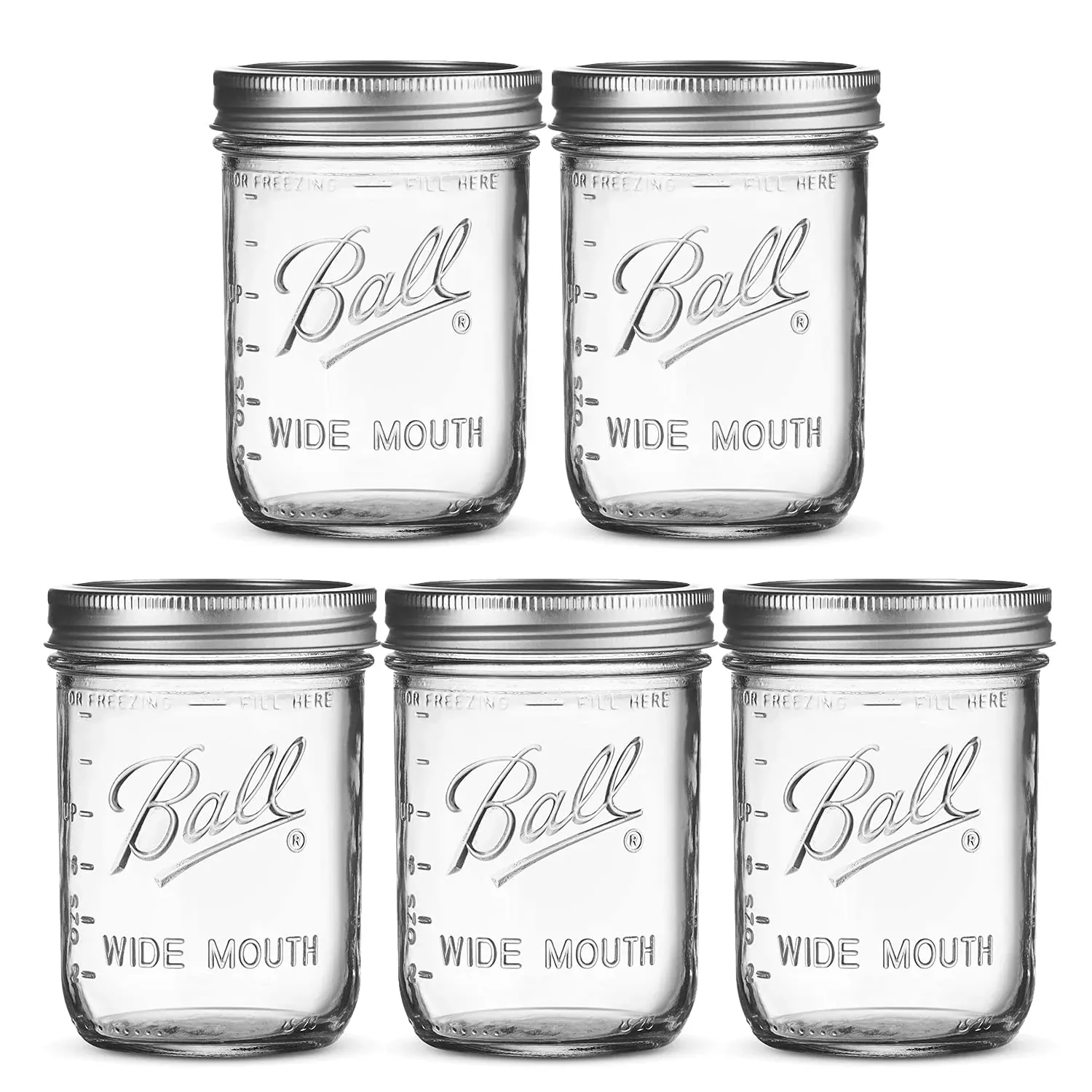 16 oz Wide-Mouth Mason Canning Jars - 5 Pack