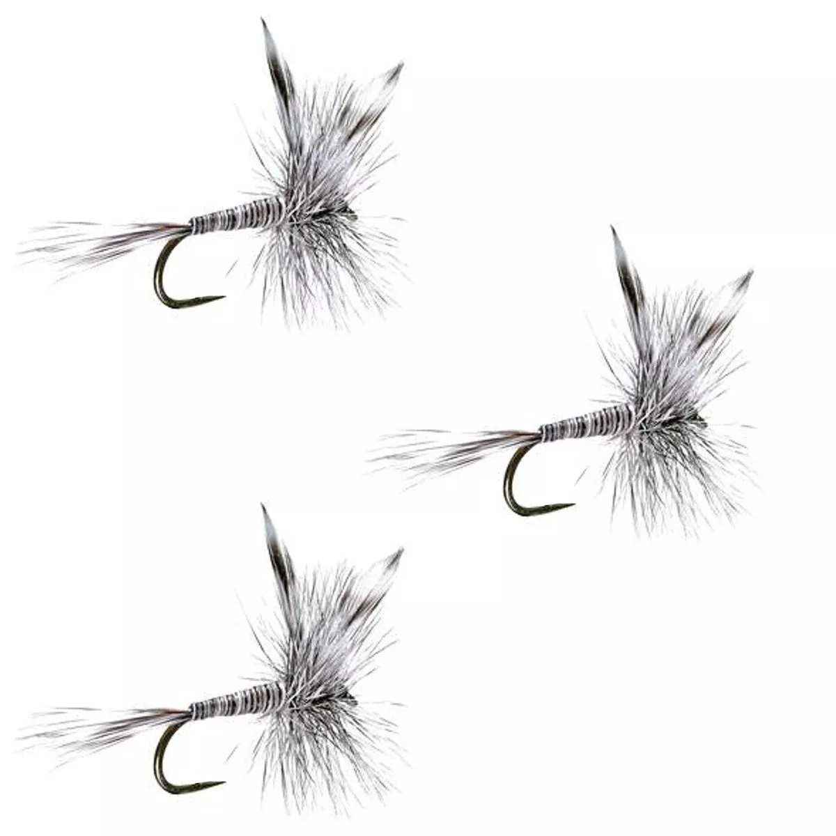 3 Pack Barbless Mosquito Classic Trout Dry Fly Fishing Flies – Hook Size 18