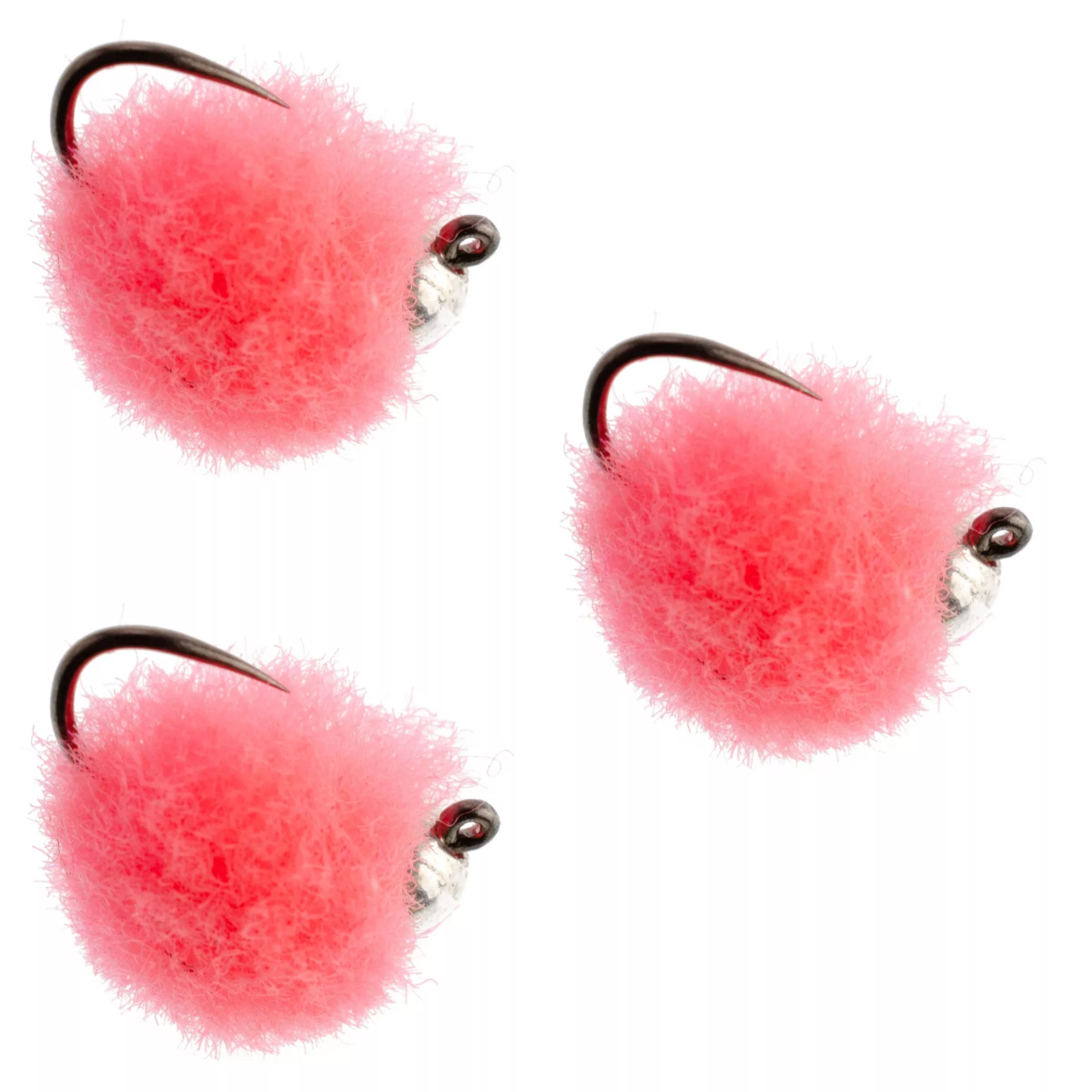 3 Pack Tungsten Bead Tactical Euro Jig Egg Barbless Czech Nymph Fly – Size 16