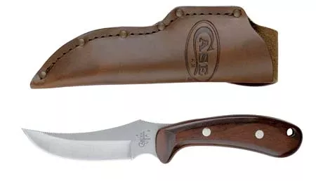 398 ROSEWOOD RIDGEBACK WOOD HUNTER W/LEATHER SHEATH