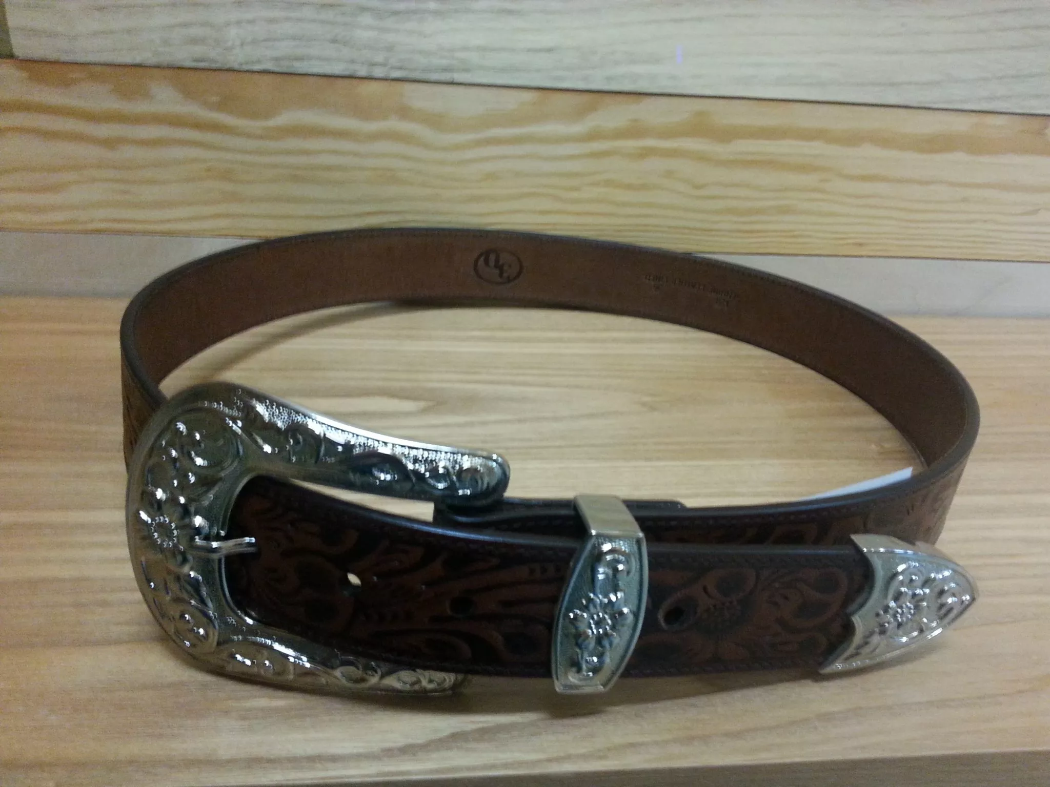 3d 1 1/2″ Dark Brown Ladies’ Western Basic Belt