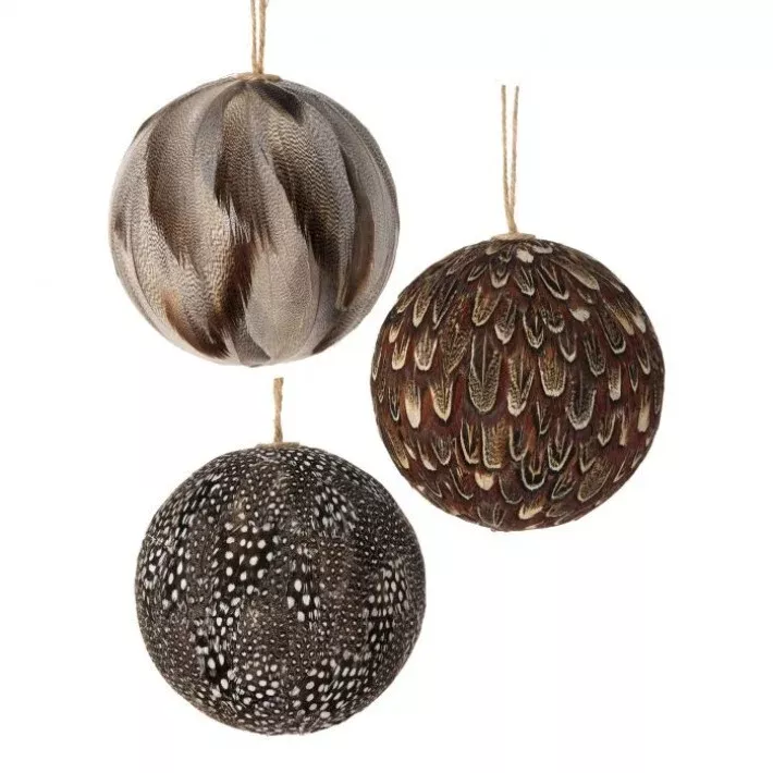 4" Feather Ball Ornament