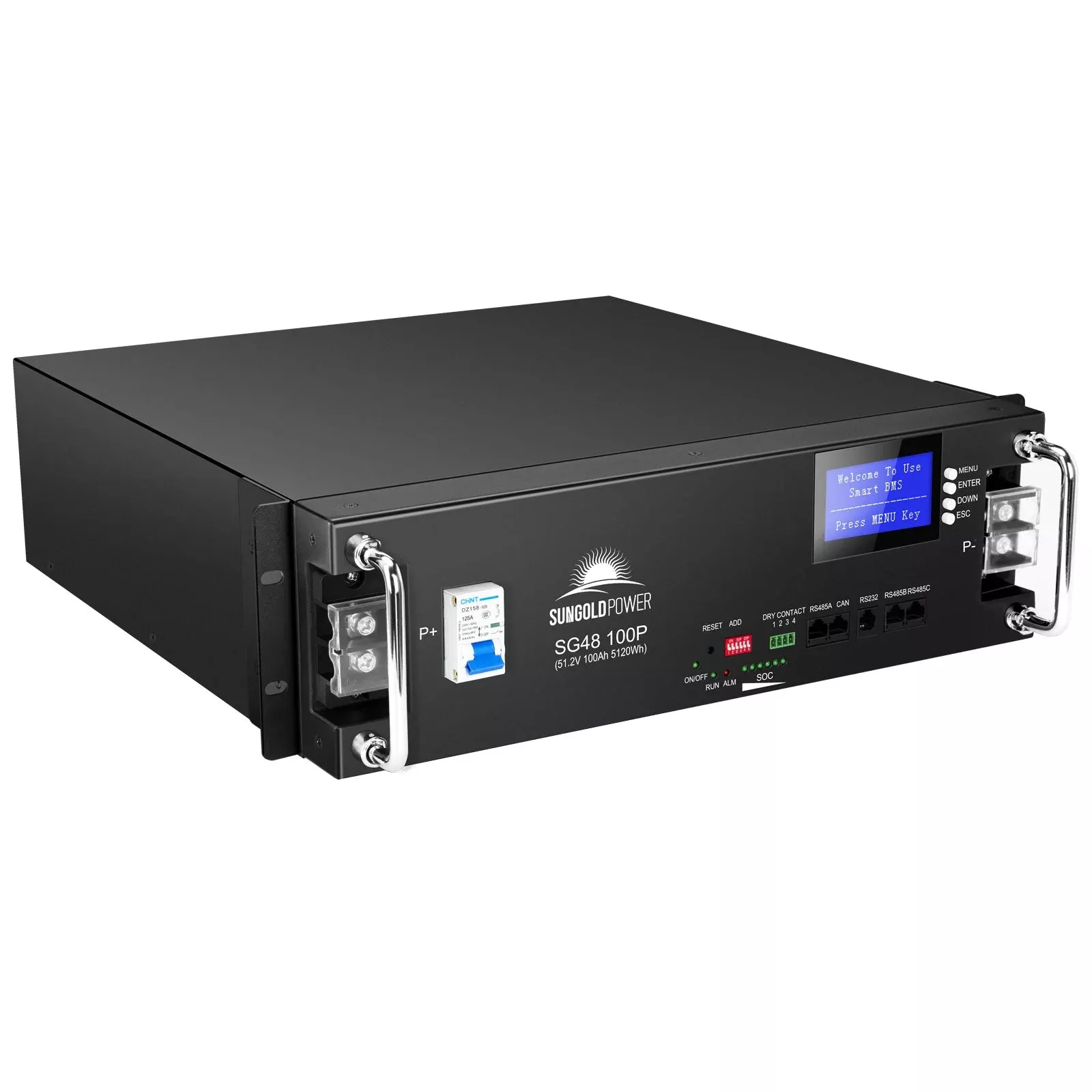 48V 100AH Server Rack LiFePO4 LithiumBattery SG48100P UL1973UL9540A