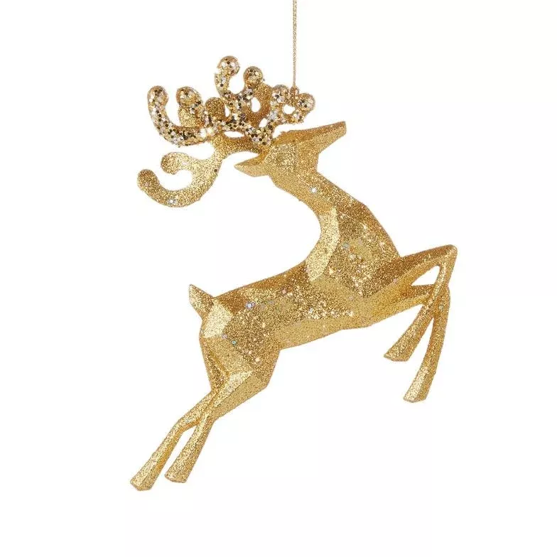 5.5" Gold Gold Deer Ornament