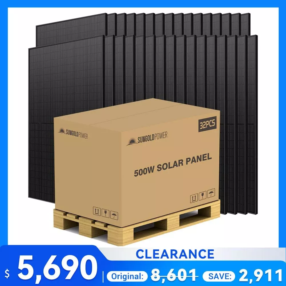 500W MONO BLACK PERC SOLAR PANEL FULL PALLET (32 PANELS) UL 61730CEC Listed