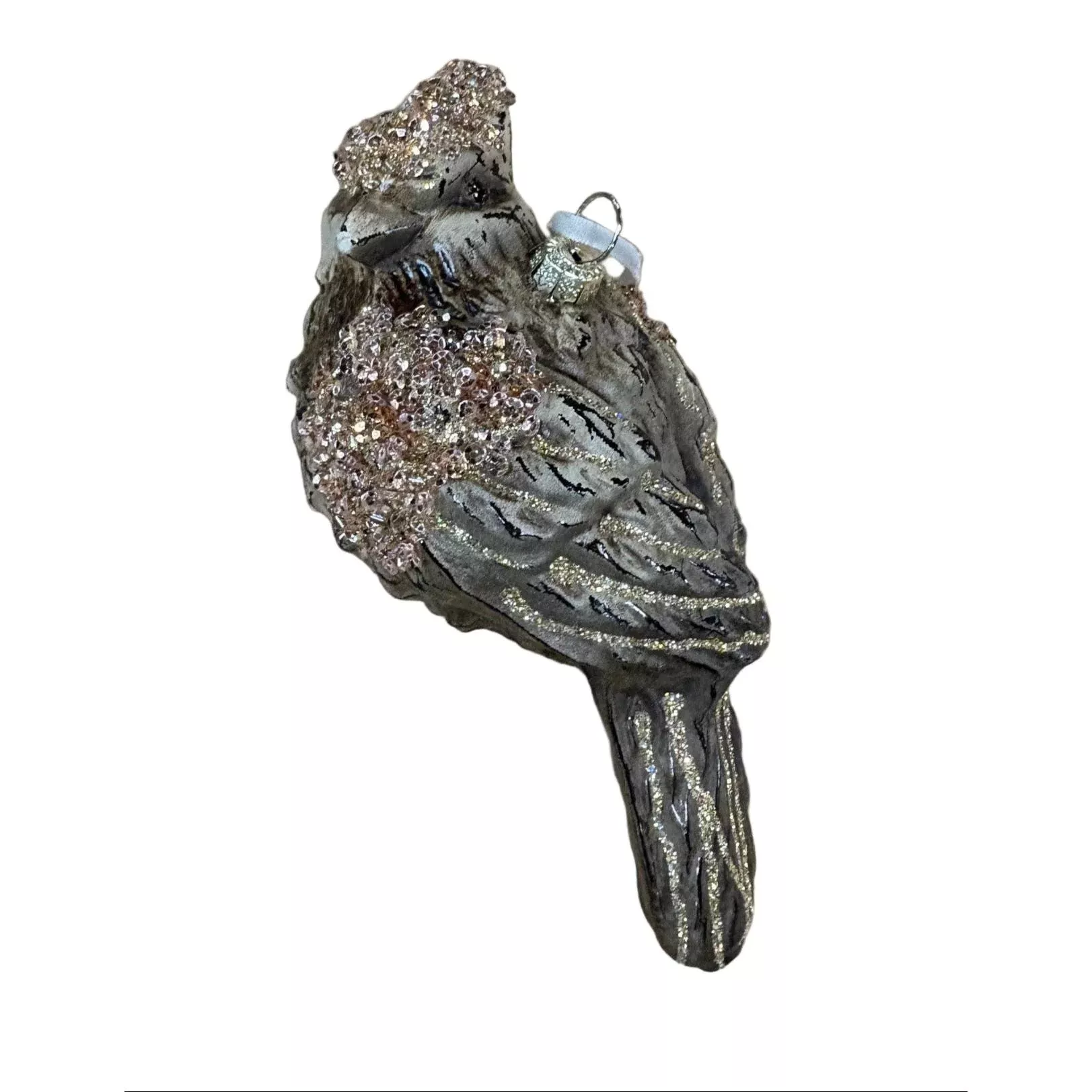 6.25″ Glass Idaho Cardinal Brown Ornament