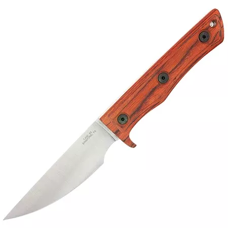 66660 ORANGE PEEL SMOOTH HARDWOOD GRAIN FIXED BLADE HUNTER