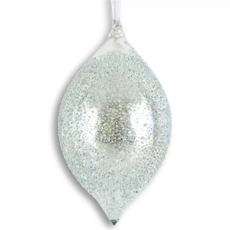 8.5" Textured Mercury Glass Teardrop Ornament