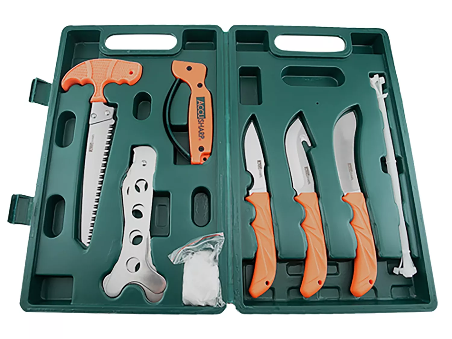 AccuSharp Processing Kit Butcher Caper Gut Hook Saw Orange