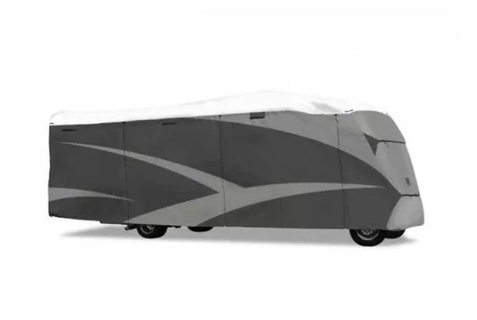 ADCO Designer Series Olefin HD Class C Motorhome Cover 26′ – 29′, Gray/White• 36814