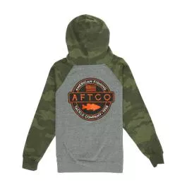 AFTCO Youth Bass Patch Pullover Hoodie - Forest Camo - S