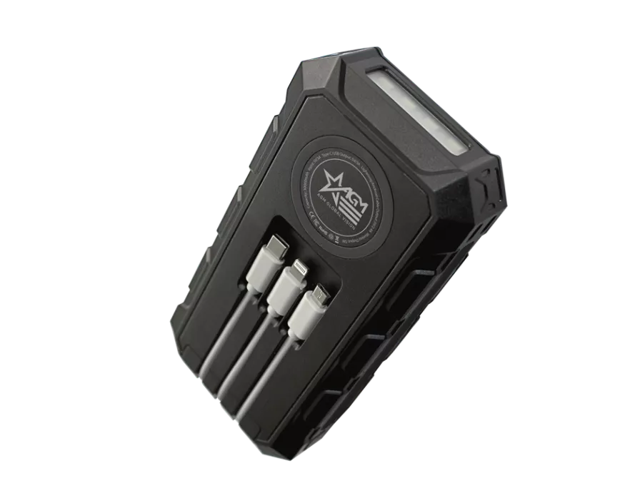 AGM Wireless Charging Solar Powerbank, Black