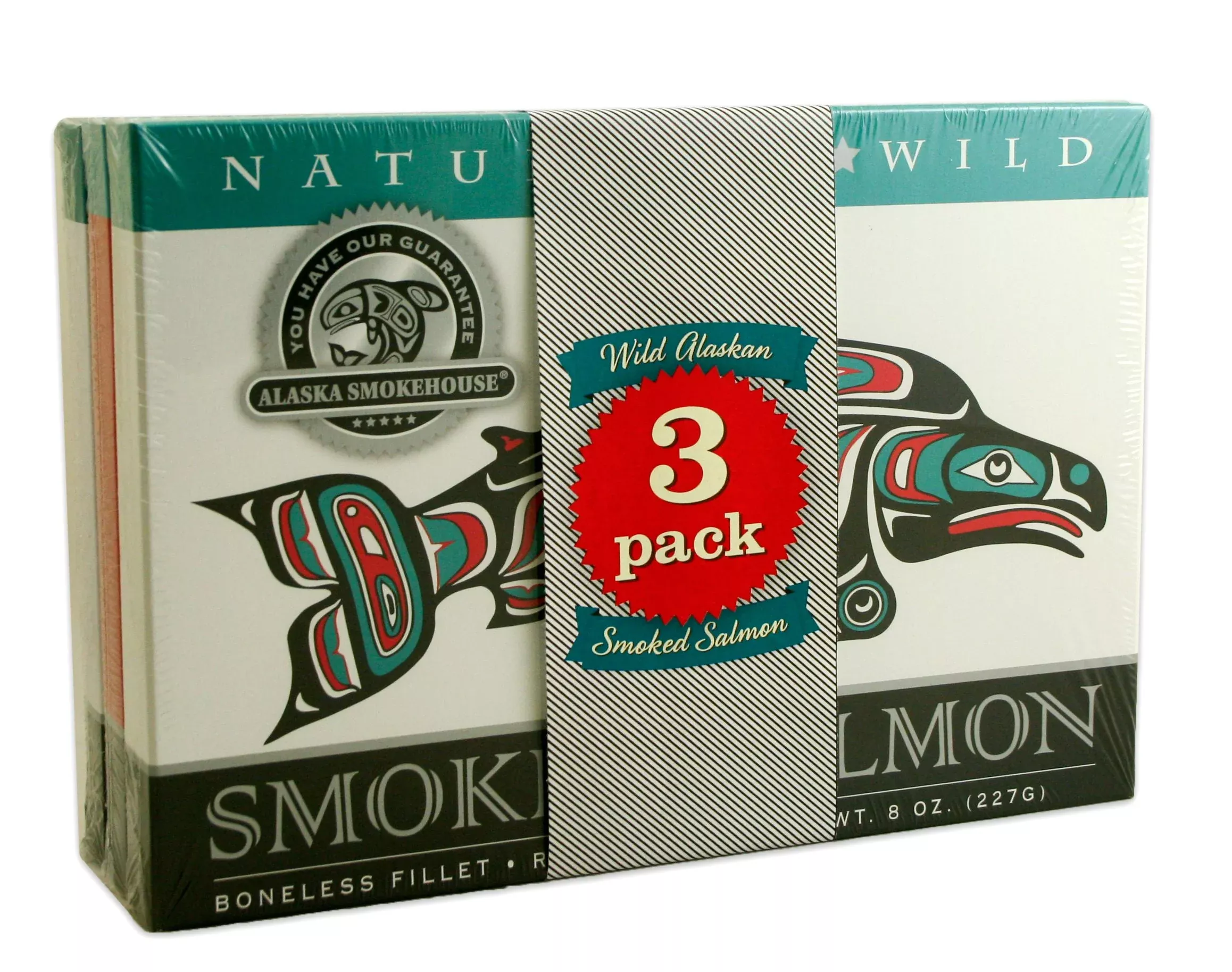 Alaska Smokehouse - Jumbo Smoked Salmon 8 Oz - 3 Pack