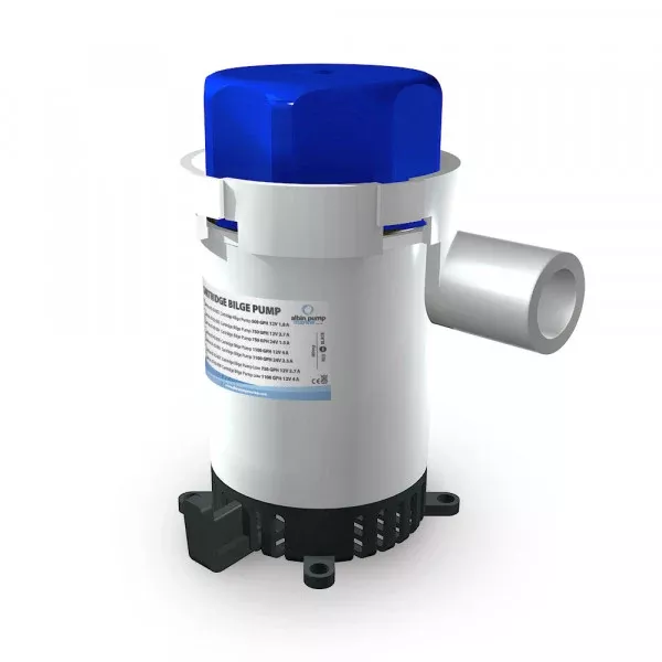 Albin Pump 12 V 1080 GPH Electric Non-Automatic Impeller Submersible Bilge Pump• 01-02-005