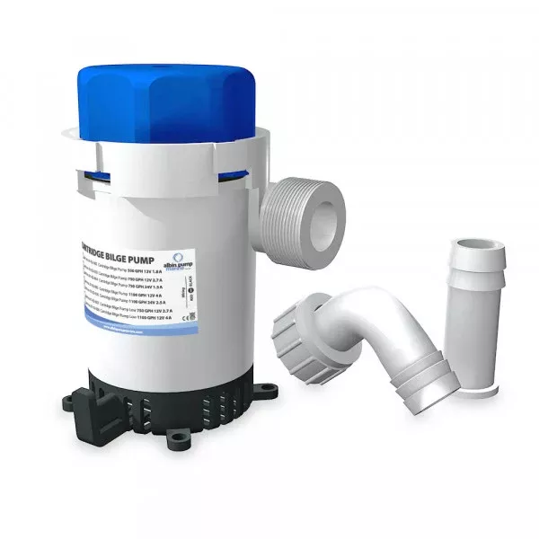Albin Pump 12 V 480 GPH Electric Non-Automatic Impeller Submersible Bilge Pump• 01-02-002