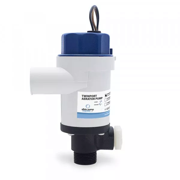 Albin Pump Twinport Aerator Pump - 1100 GPH - 12V - 01-05-076