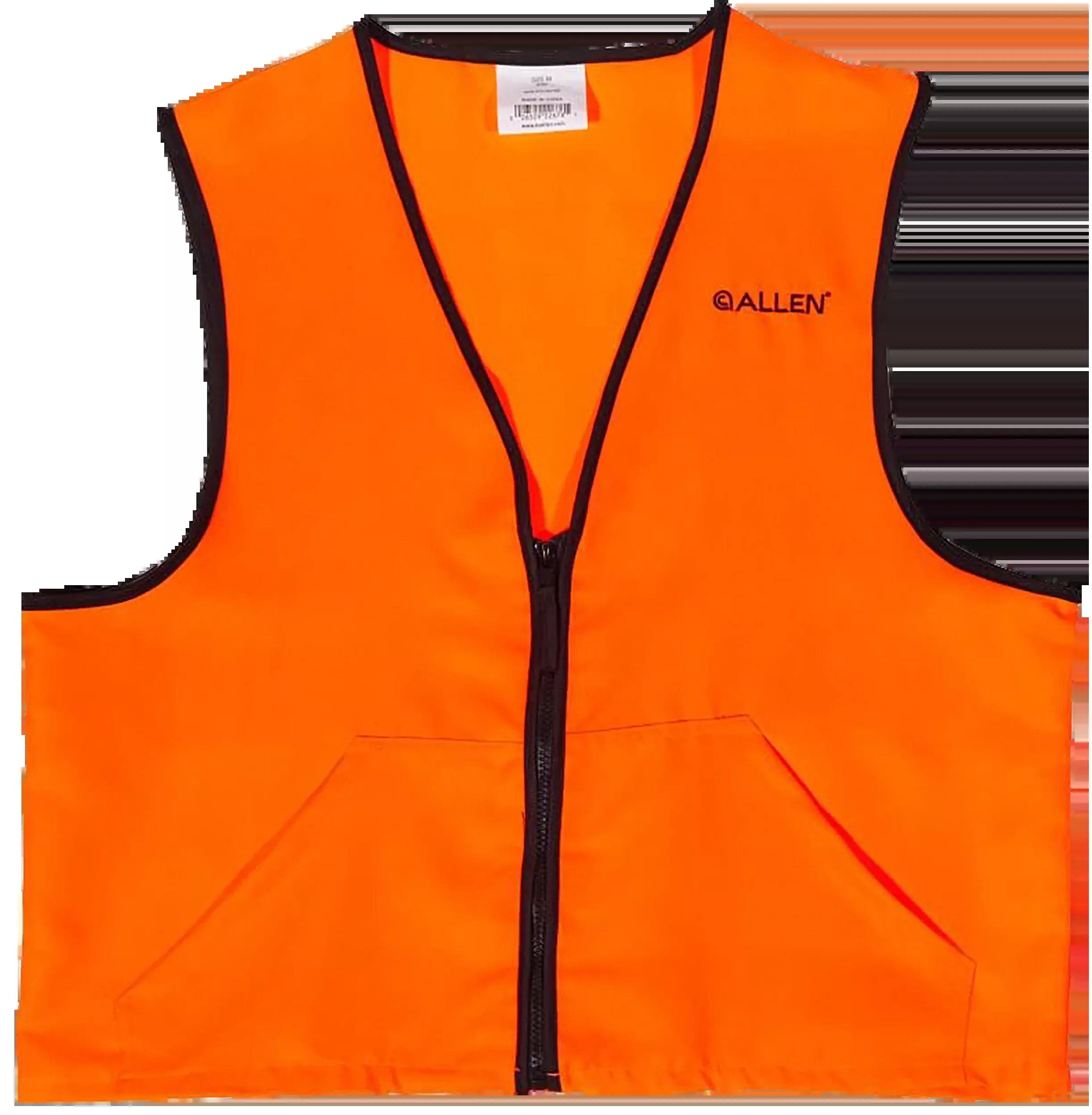 Allen Deluxe Blaze Orange Hunting Safety Vest, Medium, Full-Zip Polyester with Pockets – 15765