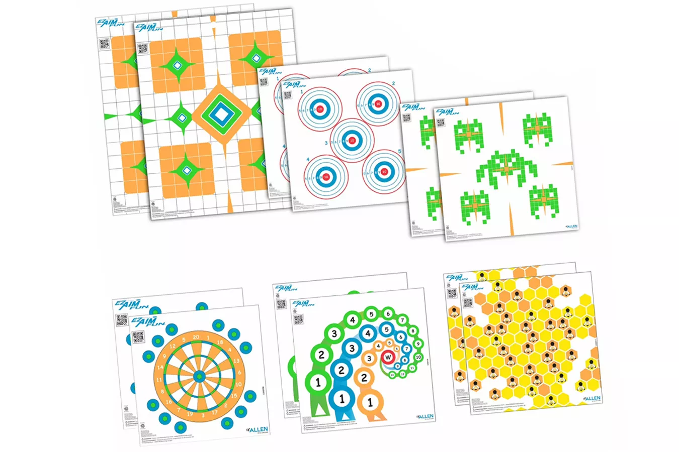 Allen EZ Aim Fun Assorted Paper Target 12-Pack