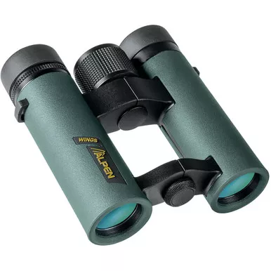 Alpen Wings Binoculars 10x26 Wide Angle, Open Bridge, Bak4 Glass, Green