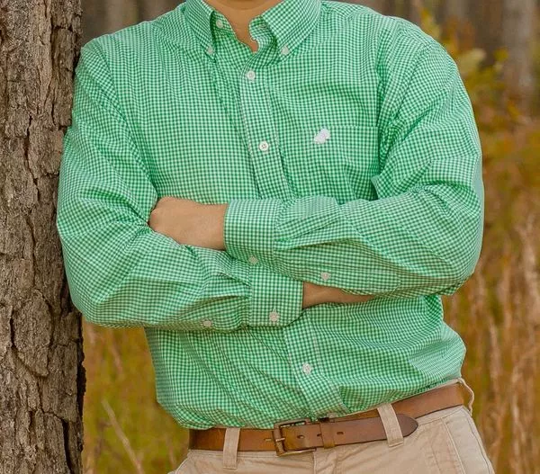American Strutter Men’s Gingham Button Down Shirt