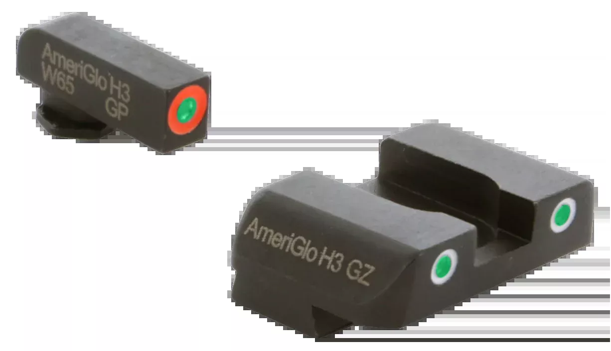 AmeriGlo Custom Classic Tritium Night Sight Set for Glock – Orange Front, White Rear, GL241