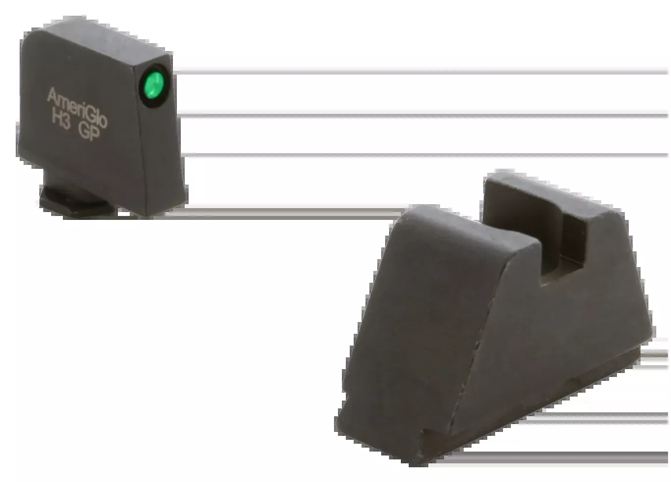 AmeriGlo Optic Compatible Glock Sight Set, 3XL Tall, Green Tritium Front/Black Rear, GL811
