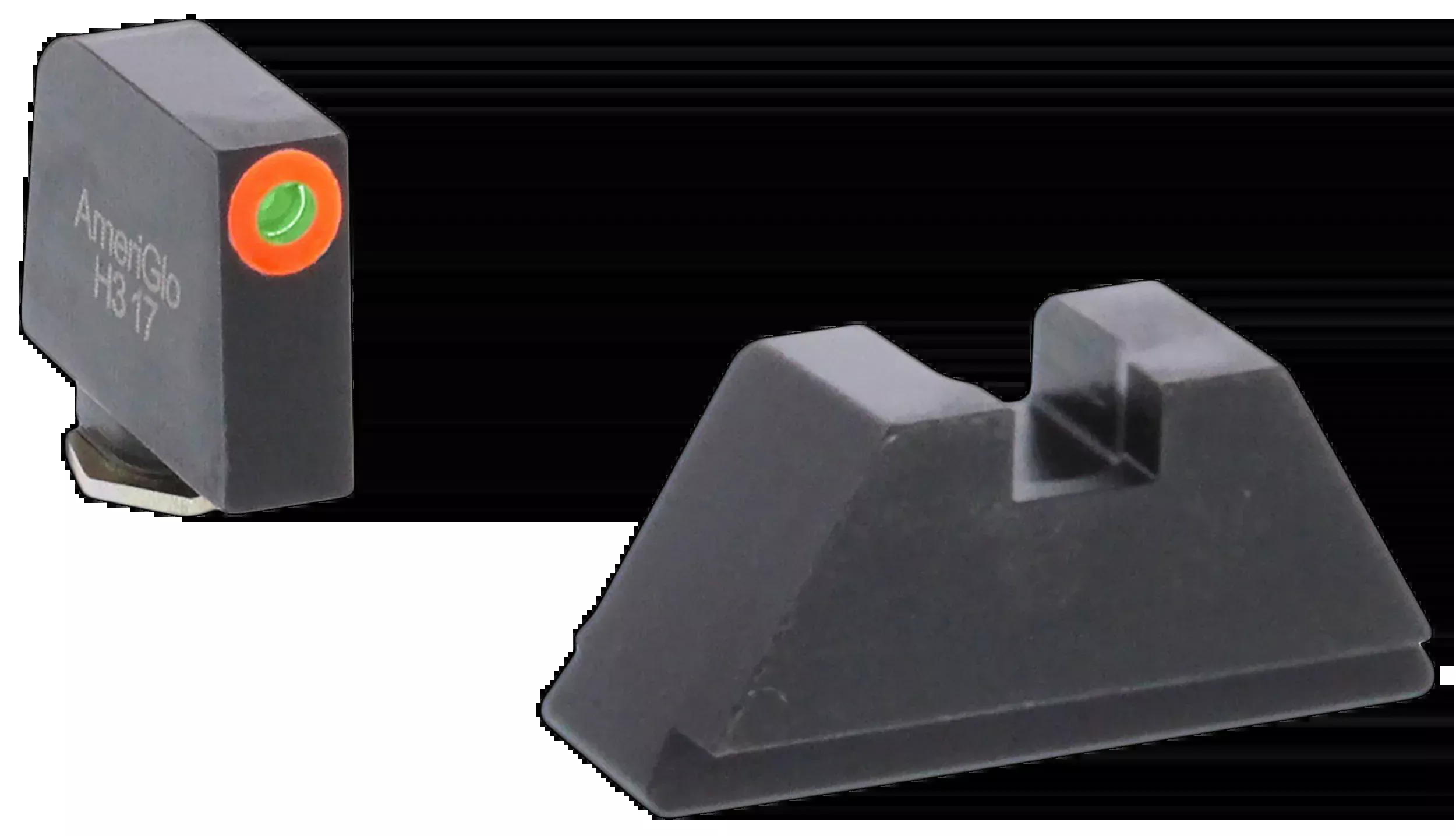AmeriGlo Optic Compatible XL Tall Suppressor Sight Set for Glock, Tritium/Orange Front, Black Rear GL511
