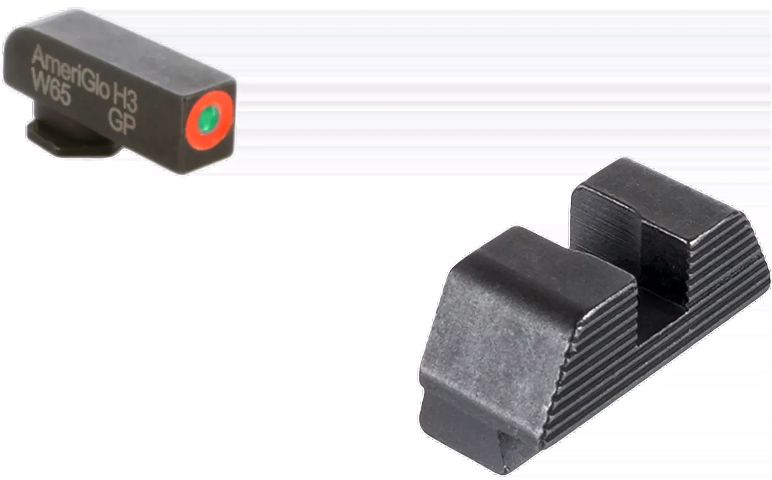 AmeriGlo Protector Sight Set for Glock with Tritium Orange Front & Black Rear, GL433