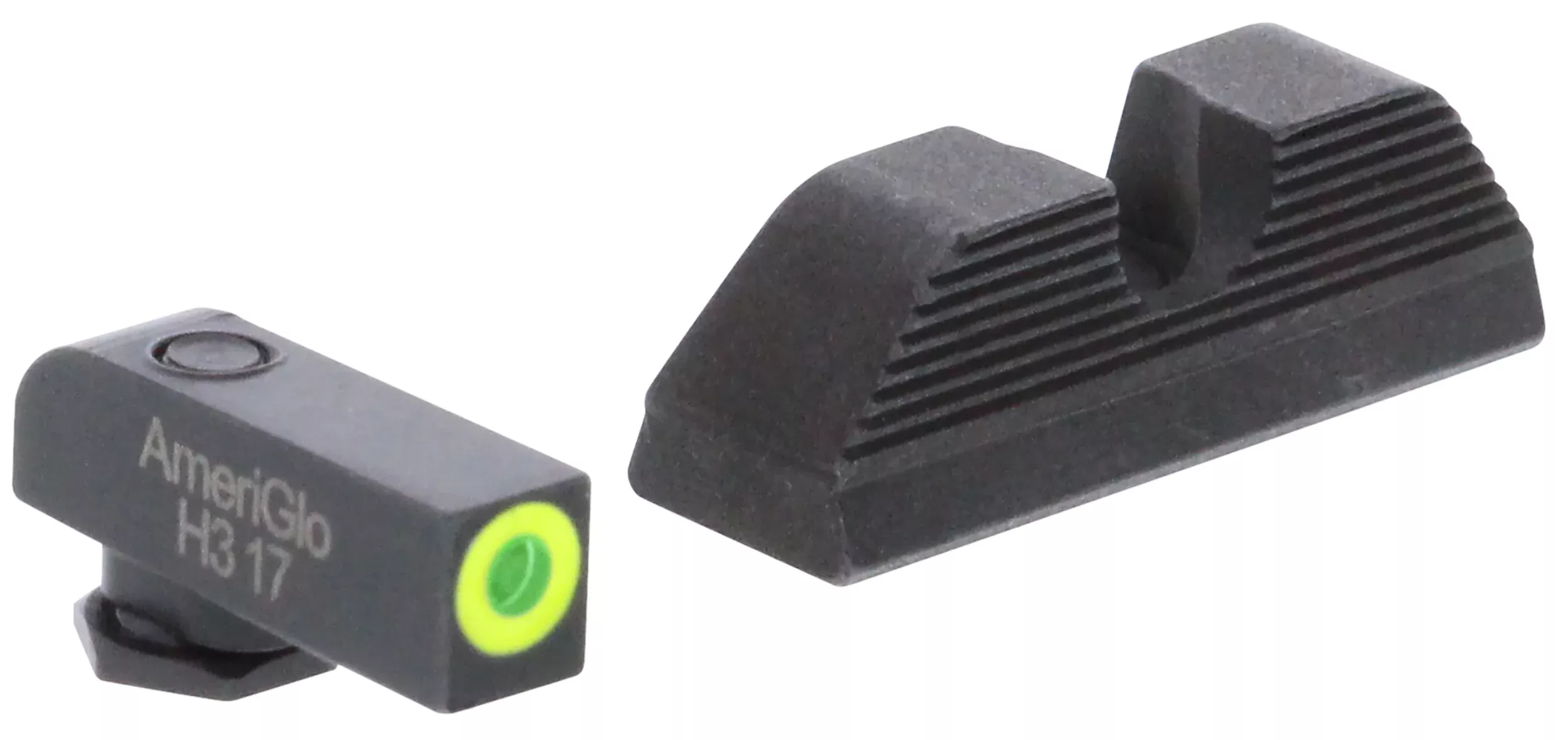 AmeriGlo Protector Tritium Sight Set for Glock, LumiGreen Front & Serrated U-Notch Rear, GL354