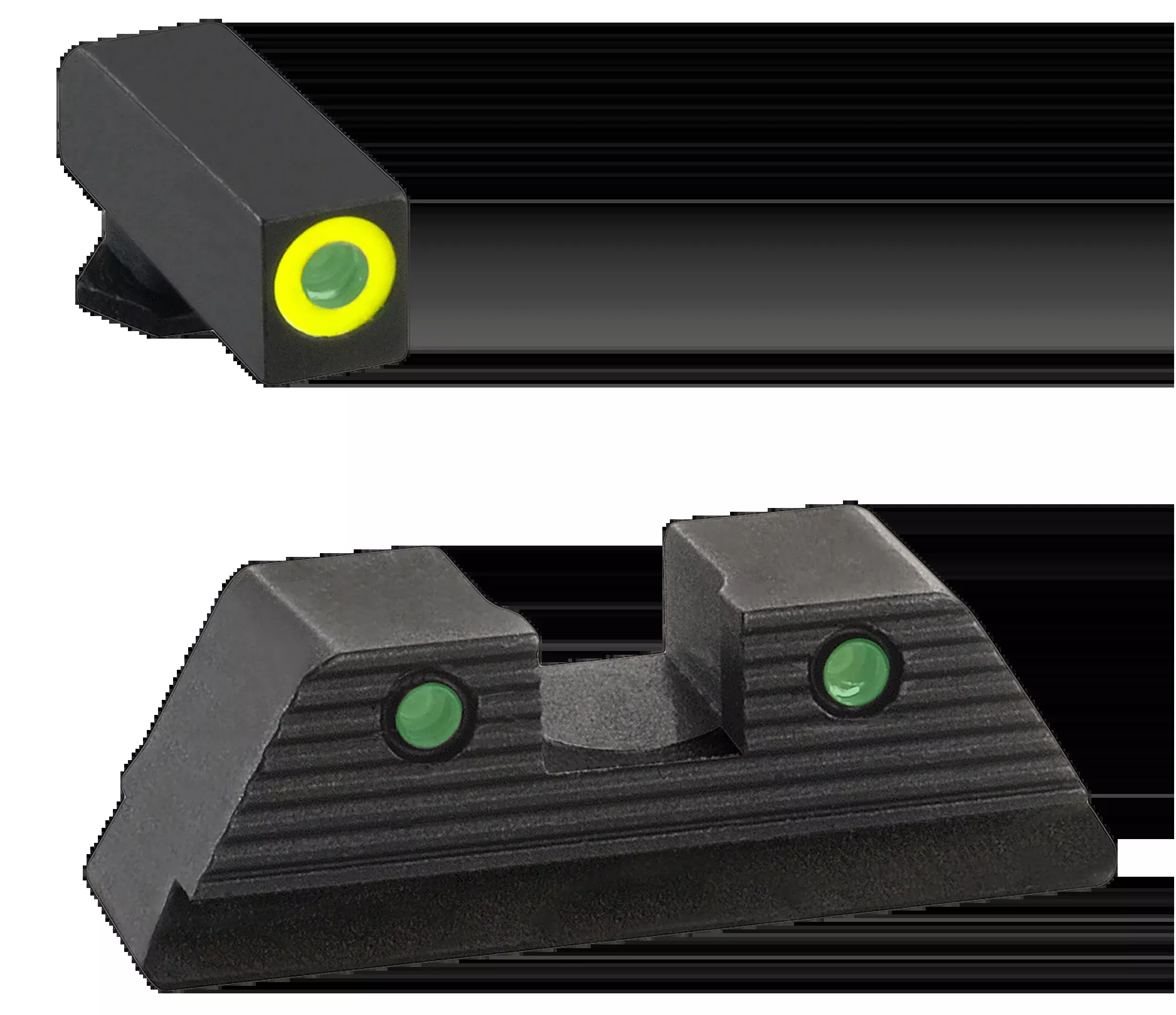 AmeriGlo Trooper Night Sight Set for Glock Pistols, Green Tritium ProGlo Front & Serrated Rear – GL819