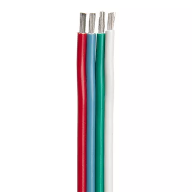 Ancor Flat Ribbon Bonded RGB Cable 16/4 AWG, 100-Foot
