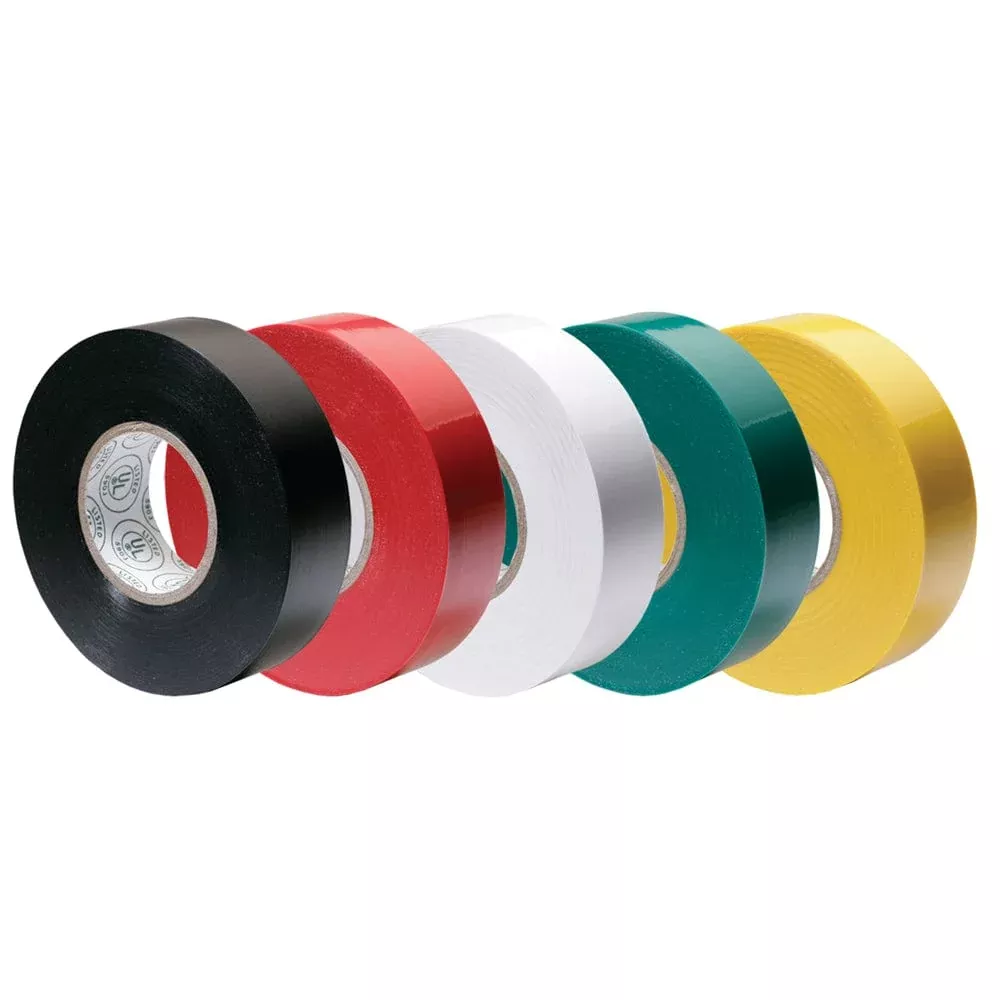 Ancor Premium Assorted Electrical Tape – 1/2″ x 20′ – Black / Red / White / Green / Yellow