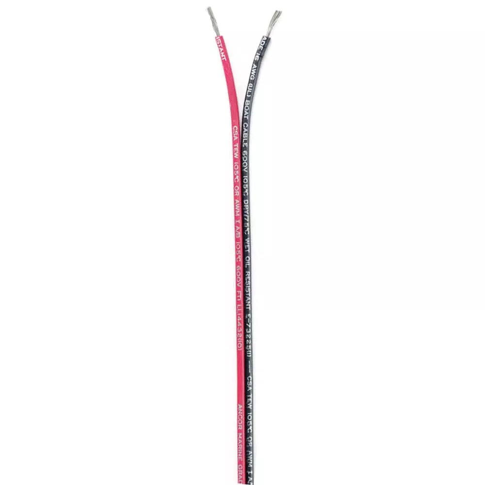 Ancor Ribbon Bonded Cable - 16/2 AWG - Red/Black - Flat - 500'
