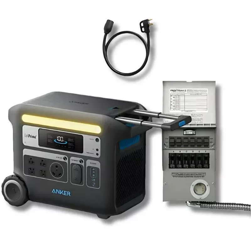 Anker SOLIX F2600 2560Wh Portable Power Station + 30A Transfer Switch