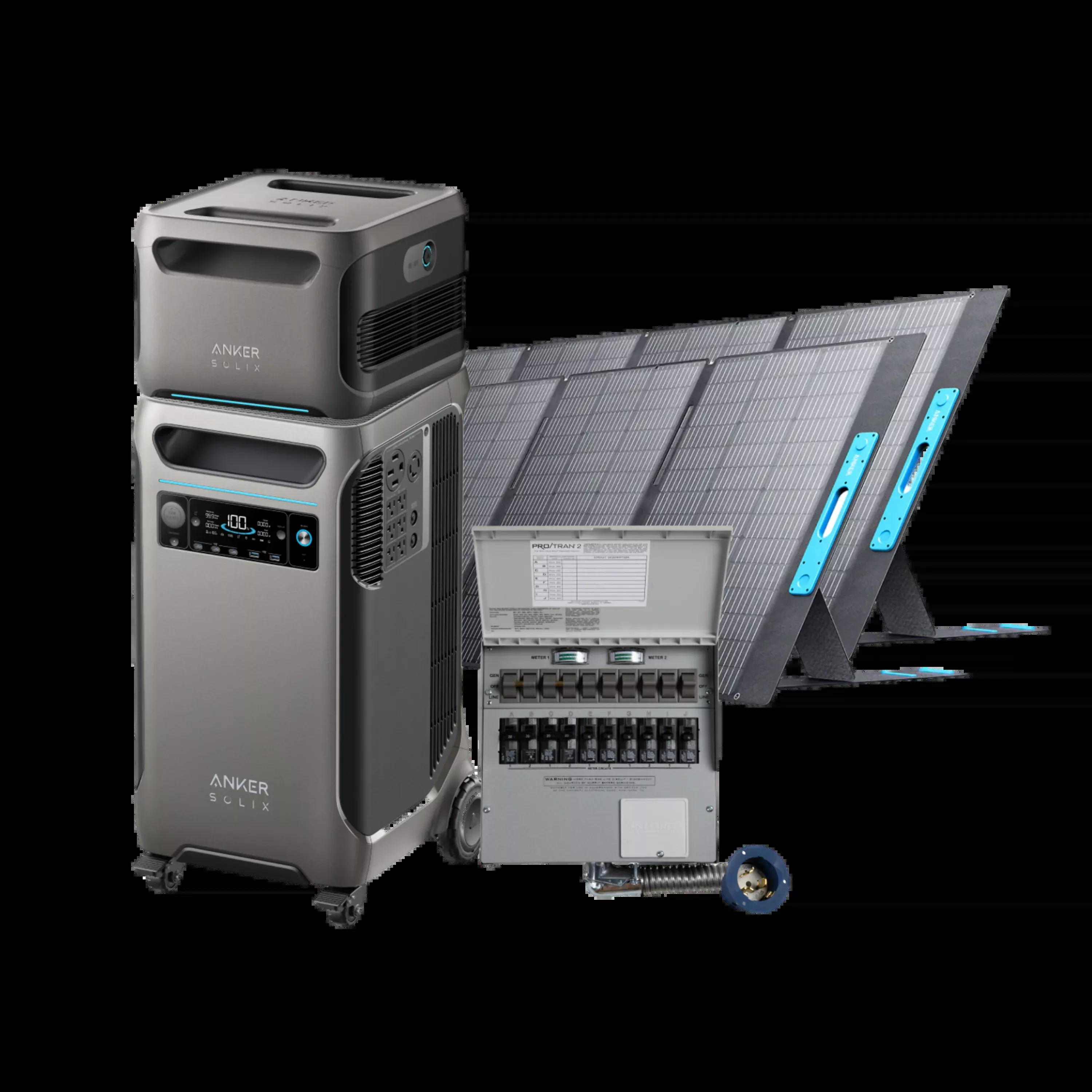 Anker SOLIX F3800 + Expansion Battery + 2 × 400W Solar Panel + Home Backup Kit