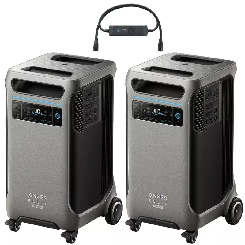 Anker SOLIX F3800 Plus Portable Power Station x2 + Double Voltage Hub