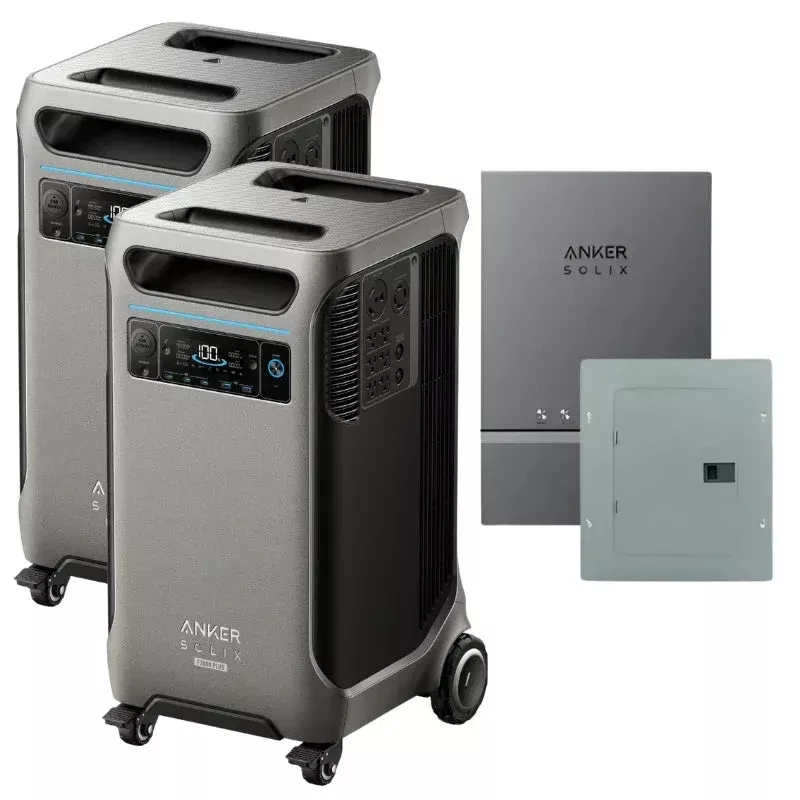 Anker SOLIX F3800 Plus Portable Power Station x2 + Home Power Panel + Sub Panel