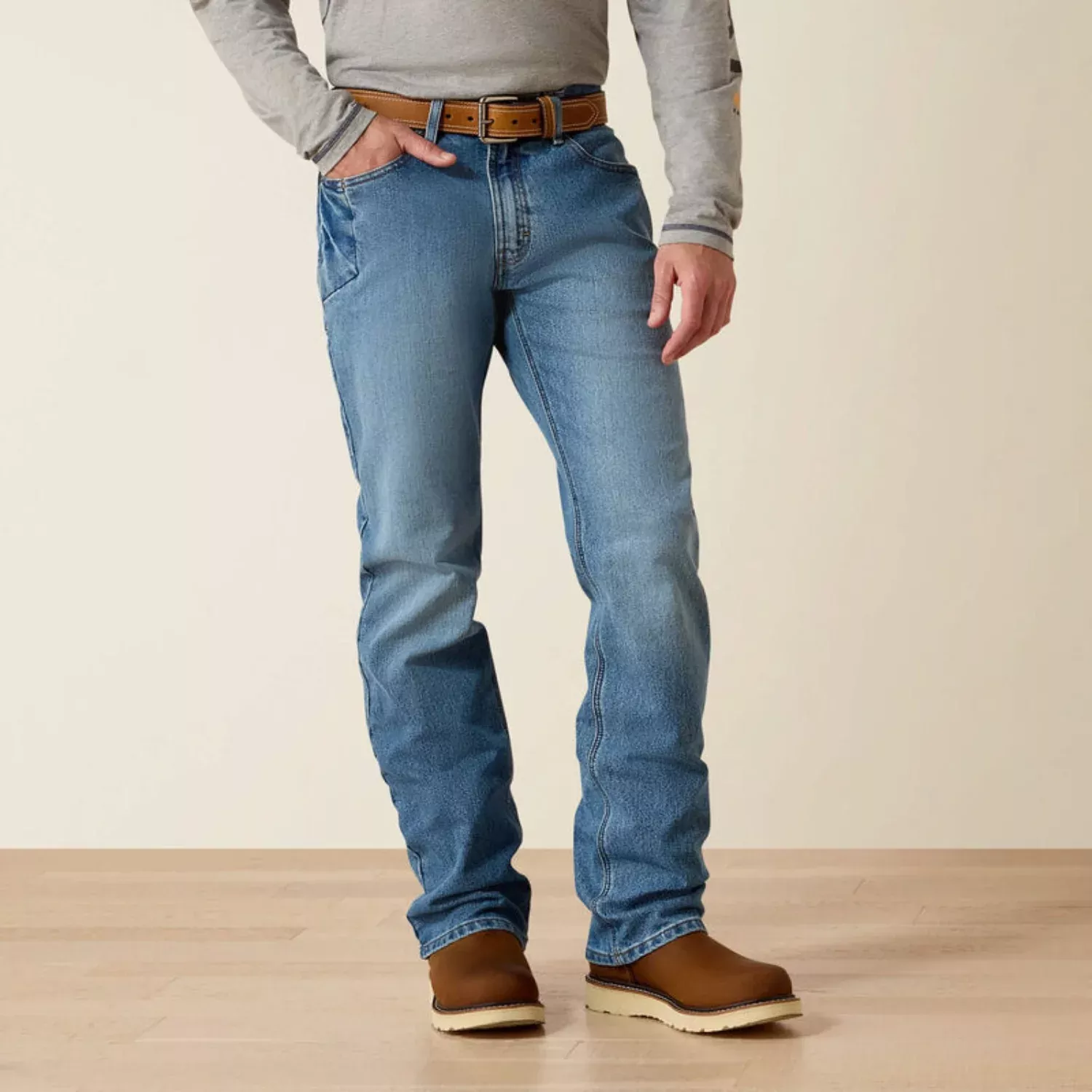Ariat Men’s Rebar M4 Relaxed DuraStretch Basic Boot Cut Jean