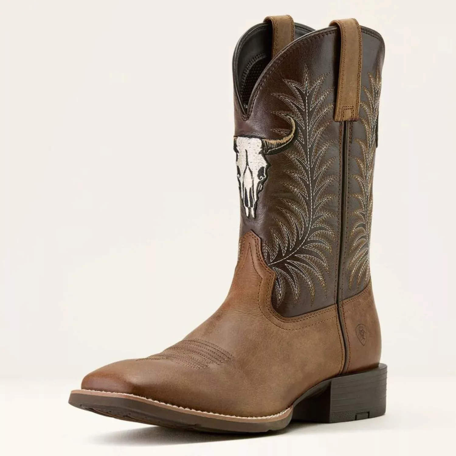 Ariat Men’s Sport Steer Skull Wide Square Toe Cowboy Boot