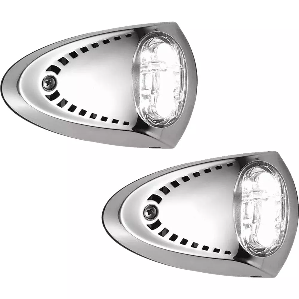 Attwood LED Docking Lights – Stainless Steel – White LED – Pair