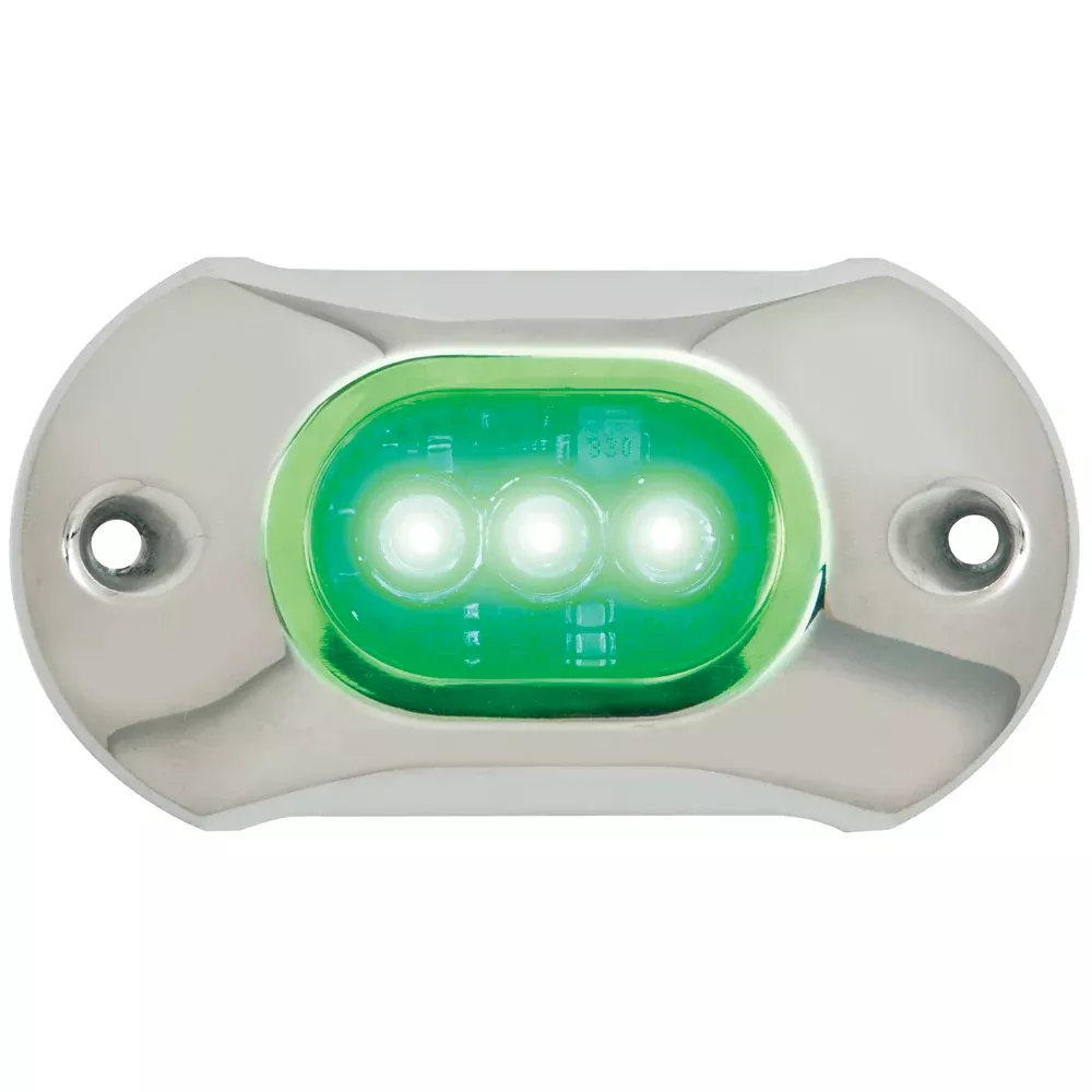 Attwood Light Armor Underwater LED Light – 3 LEDs- Green [65UW03G-7]