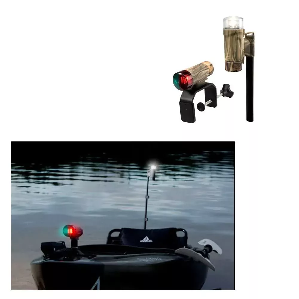 Attwood PaddleSport Portable Navigation Light Kit – C-Clamp, Screw Down or Adhesive Pad – Gray [14194-7]