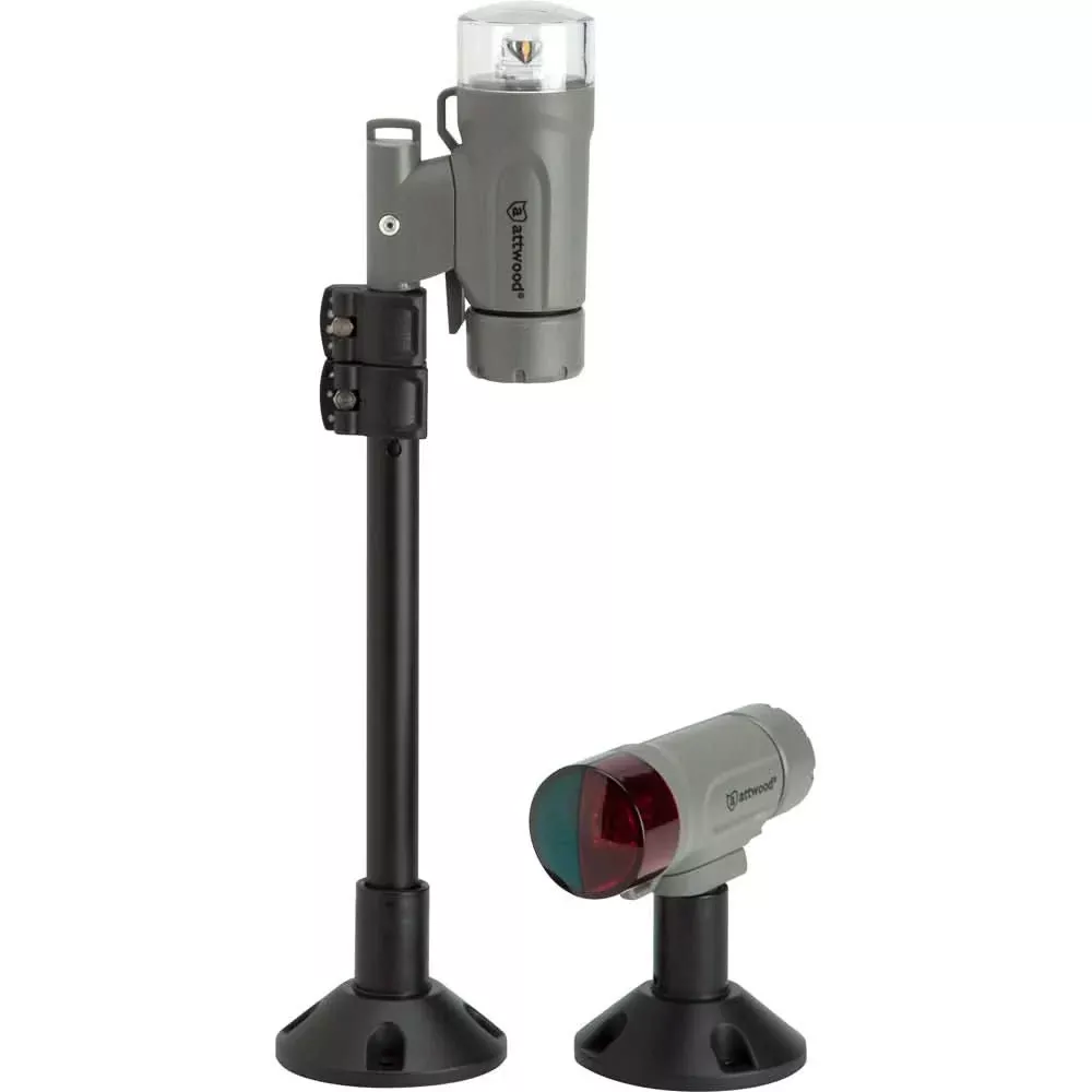 Attwood PaddleSport Portable Navigation Light Kit – Screw Down or Adhesive Pad – Gray